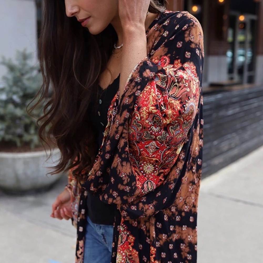 TALIA BOHEMIAN BELL SLEEVE DUSTER KIMONO